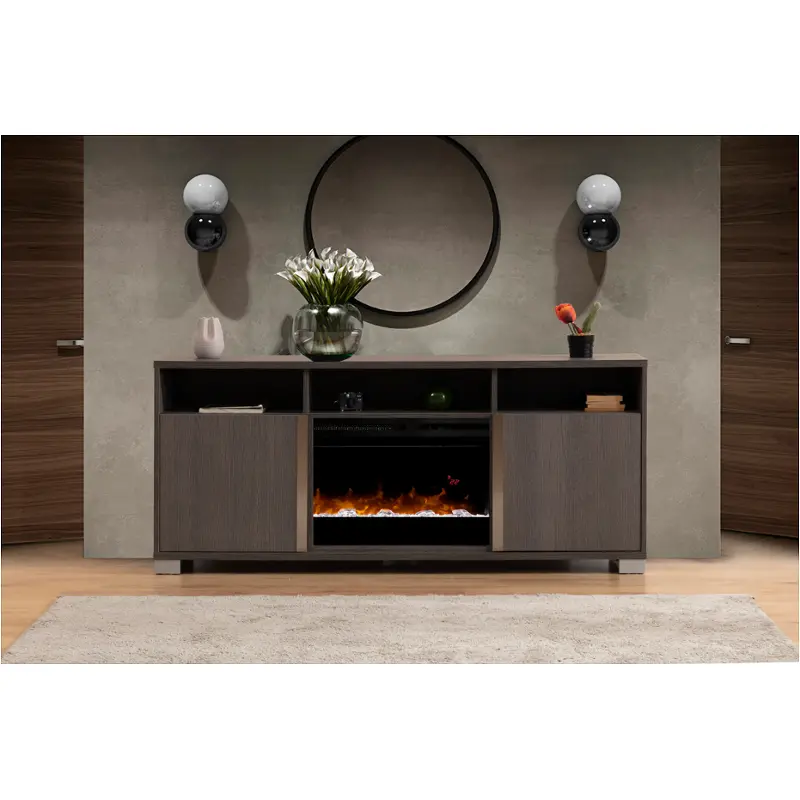 E7599-66-Oak - Roma Tv Console with Xhd26g - 26 Firebox