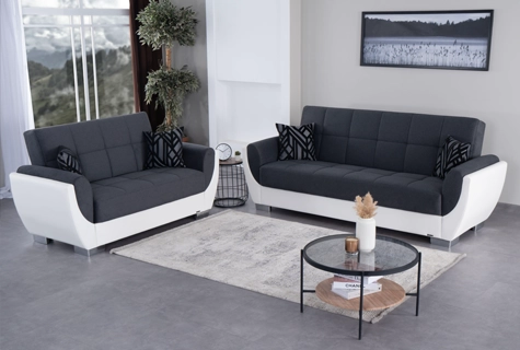 Armada Charcoal w/White PU Collection by Kilim